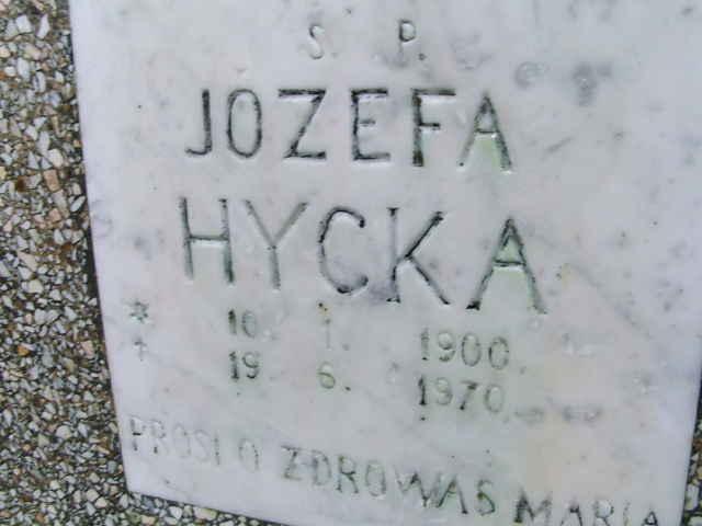 Józefa Hycka 1900 Rymań - Grobonet - Wyszukiwarka osób pochowanych