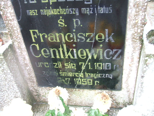 Franciszek Centkiewicz 1910 Rymań - Grobonet - Wyszukiwarka osób pochowanych