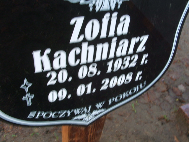 Zofia Kachniarz 1932 Rymań - Grobonet - Wyszukiwarka osób pochowanych
